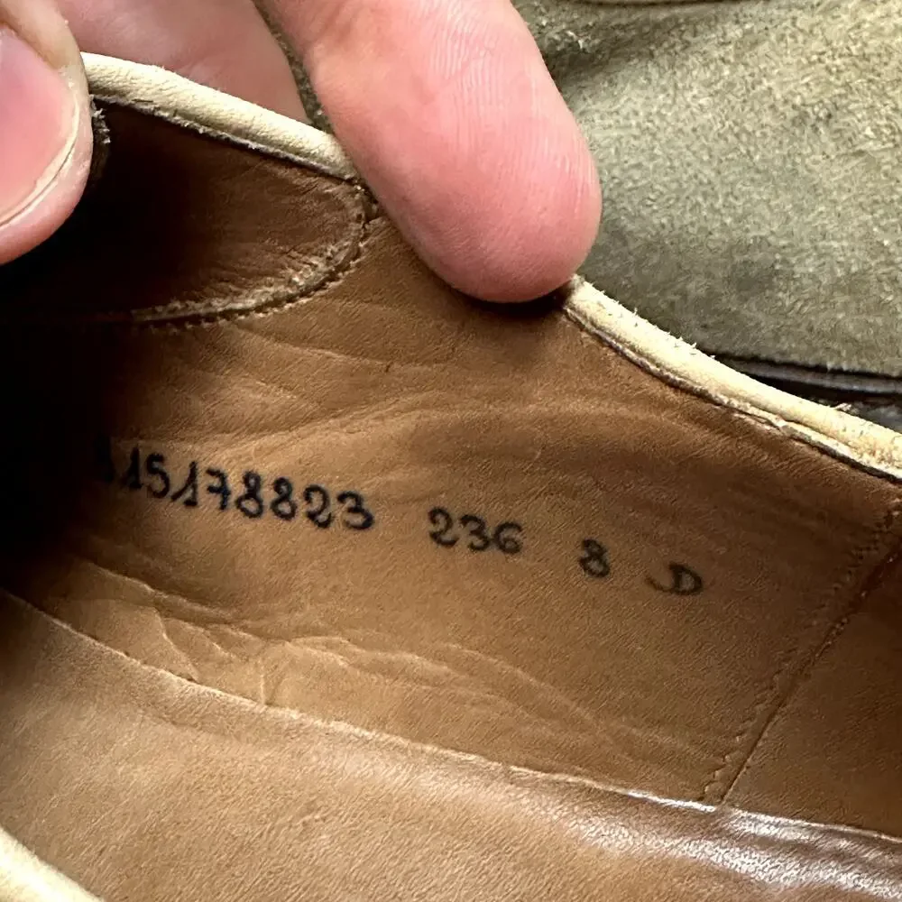 VGUC Ralph Lauren Purple Label Tan Suede Derby Ridgeway Sole Made in Italy 8 D
